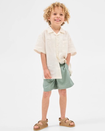 Australian Cotton Textured Stripe Shorts