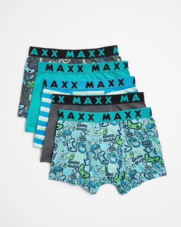 Boys Maxx Print Trunks 5 Pack