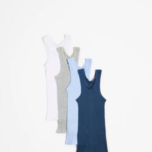 Bonds Baby Singlets 4 Pack - Blues/Grey/White product image