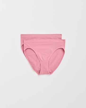 Australian Cotton Blend 2 Pack Seamfree High Cut Briefs