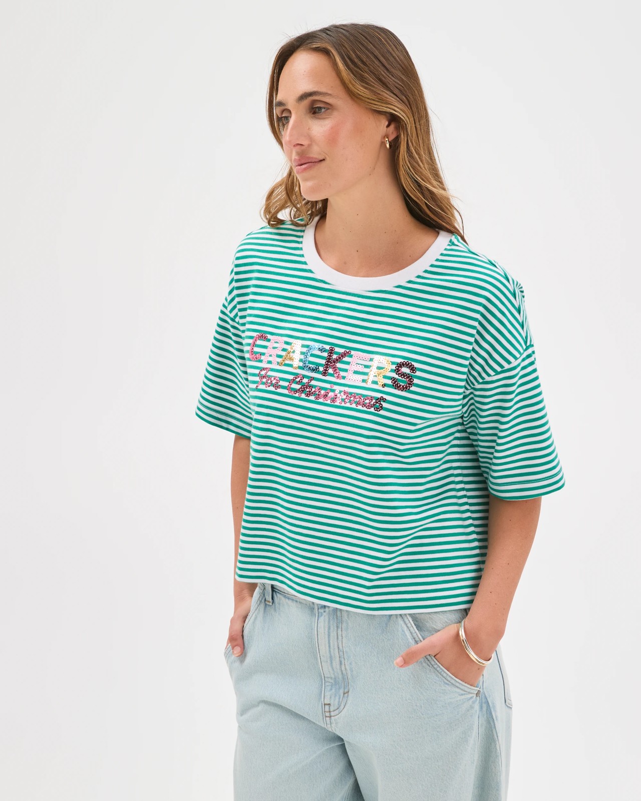 Australian Cotton Oversized Embellished Christmas T-Shirt 3 of 6
