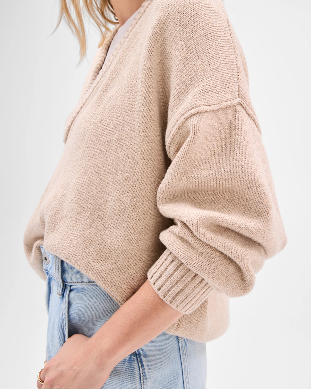 Lily Loves Australian Cotton Blend Deep V-Neck Jumper 4 of 5