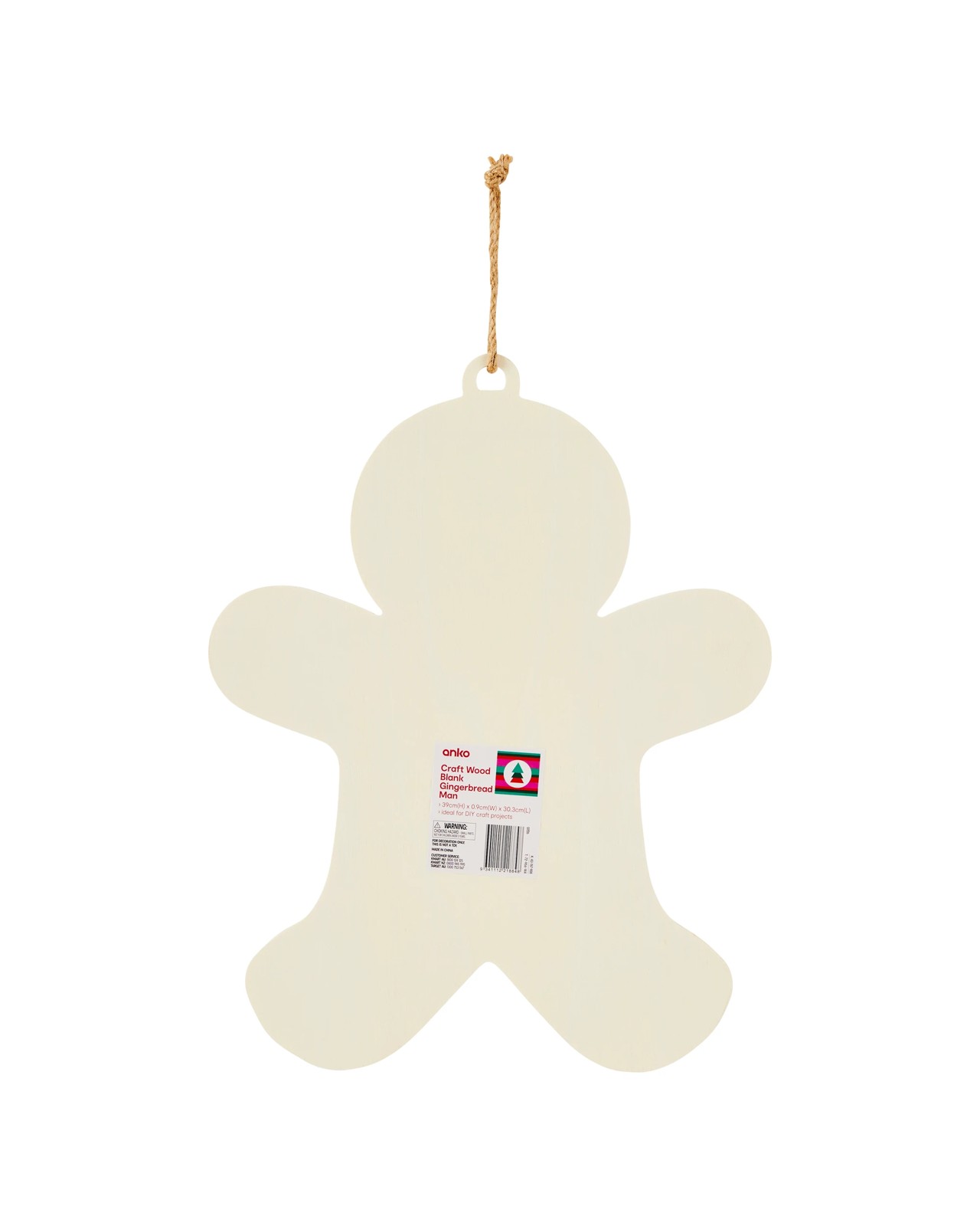 Anko Craft Wood Blank Gingerbread Man 5 of 5
