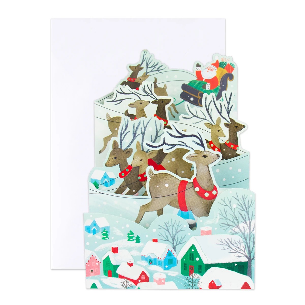 8 Pack Hallmark Boxed Christmas Cards - Santa Reindeer 3 of 6