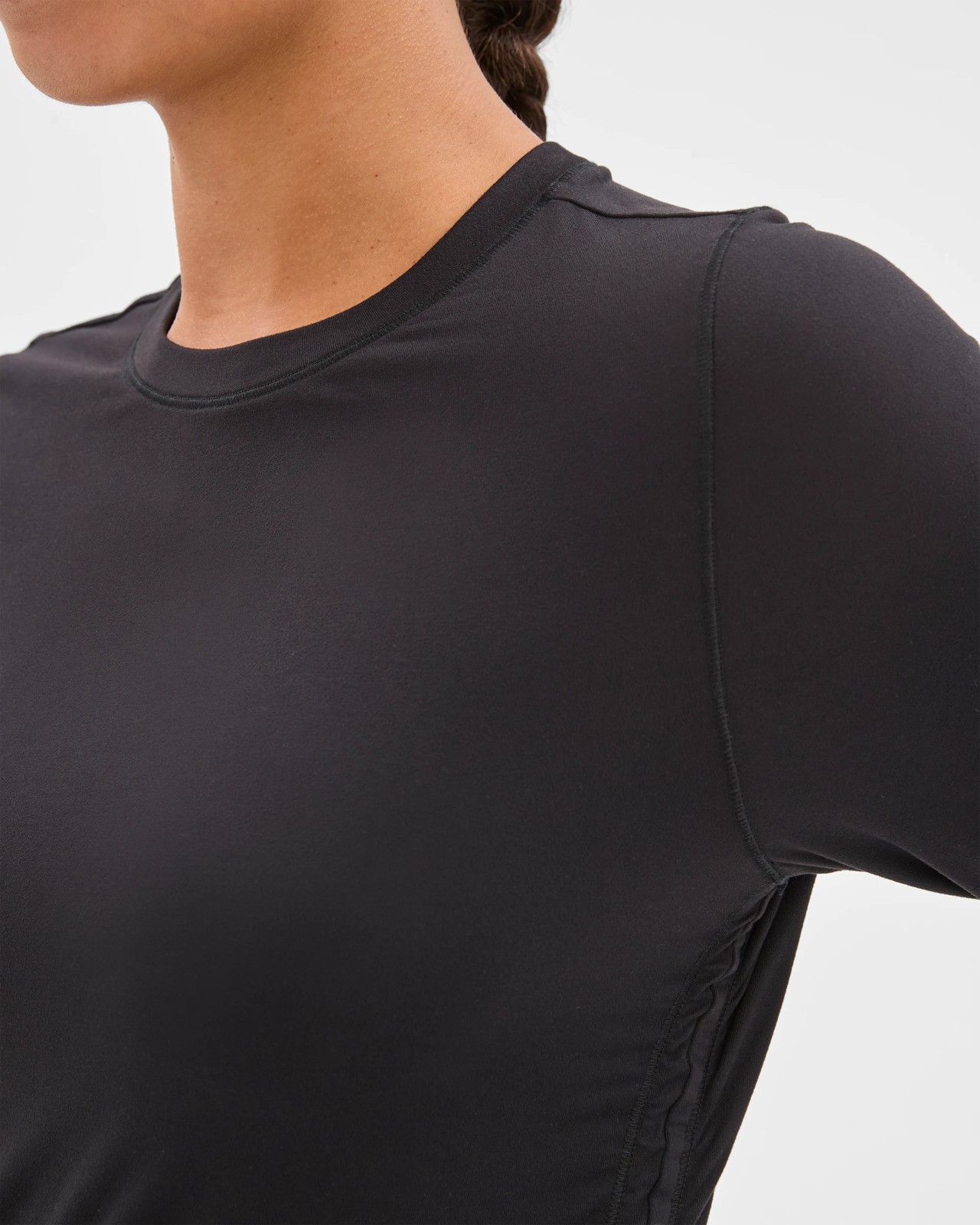 Active Studio Luxe Long Sleeve Ruched Top - Black 3 of 6