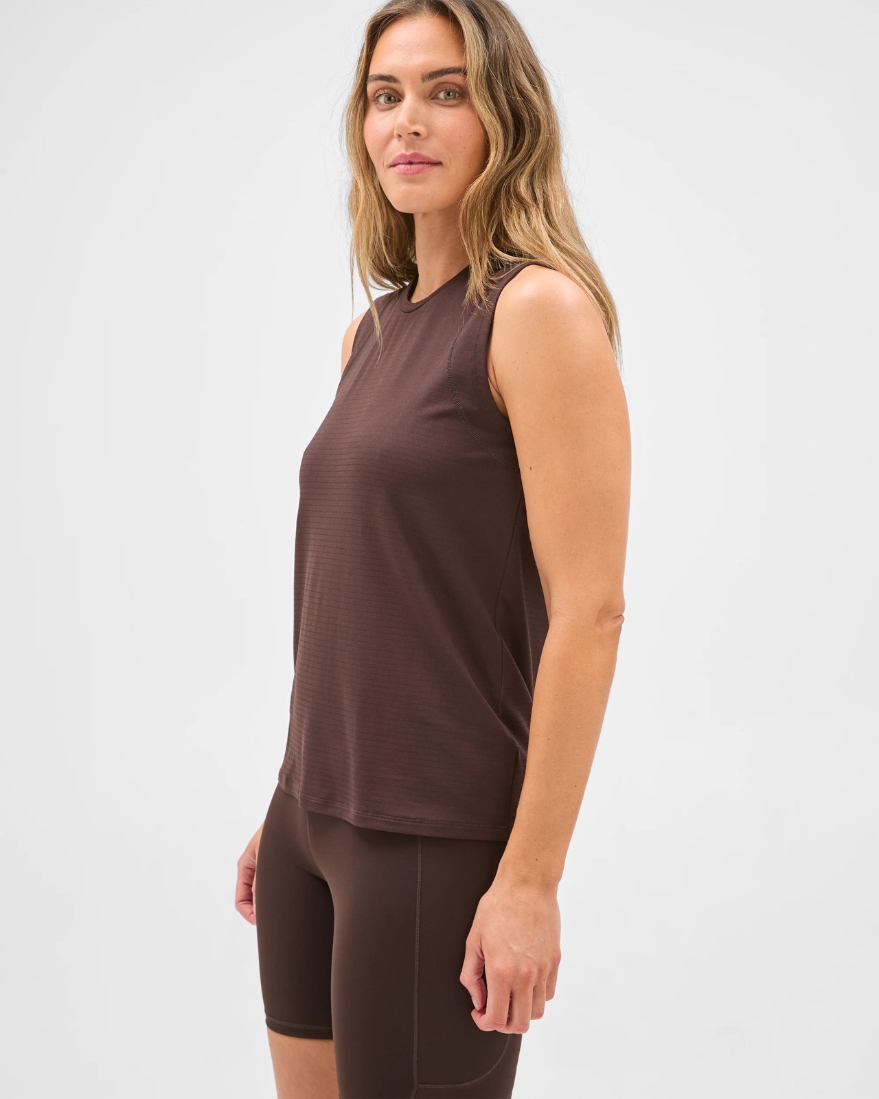 Active Performance Running Muscle Tank Top - Cocoa 5 of 5