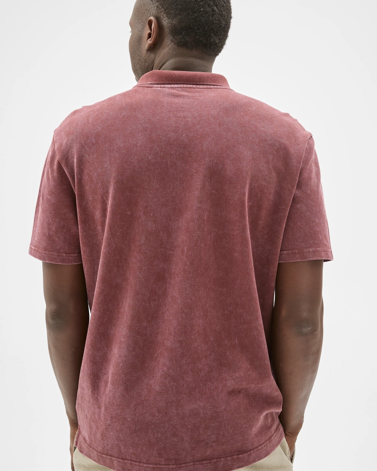 Commons Australian Cotton Overdyed Pique Polo Top - Rust Wash 6 of 6