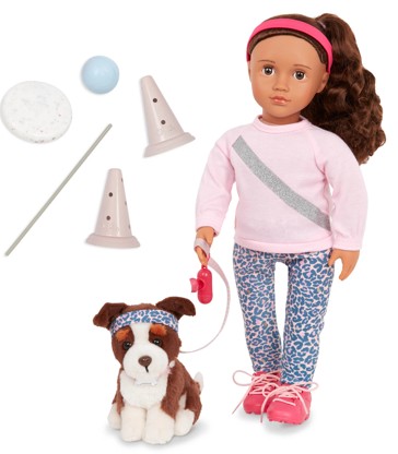 Our Generation Natalia & Nillie 46cm Doll & Pet Agility Training Set