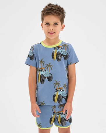 Organic Cotton Younger Boys Elevated Knit Waffle Pyjama Set