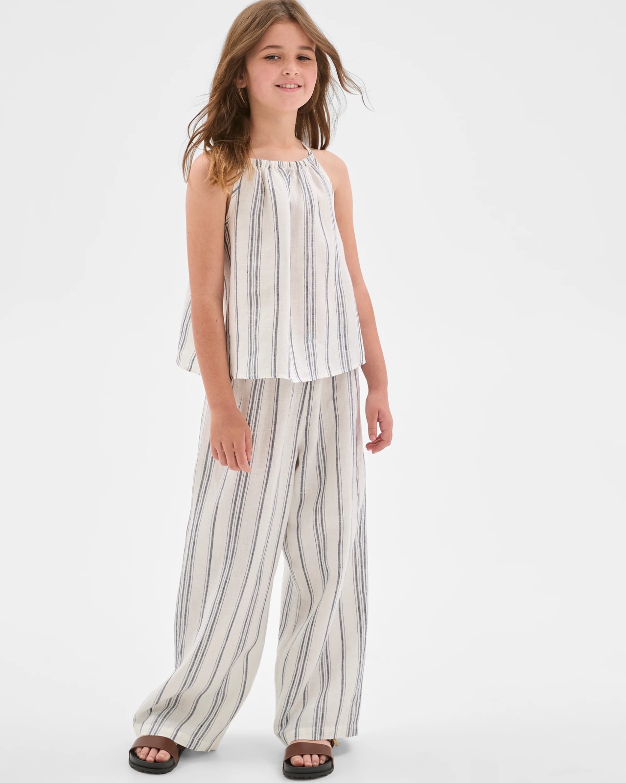 European Linen Scallop Hem Cami - Stripe 2 of 6