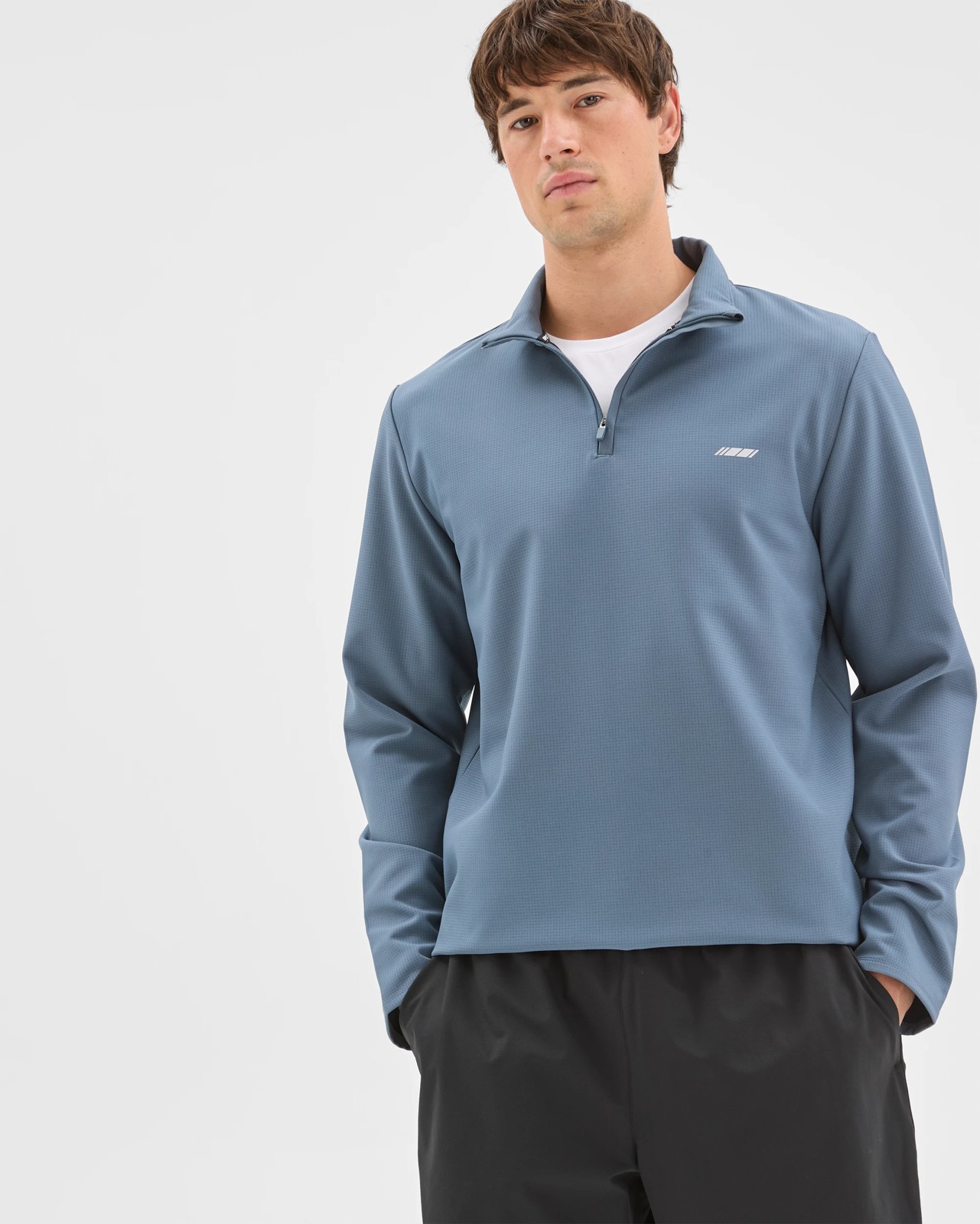 Active Bonded Quarter Zip Jumper - Steel Blue 3 of 6