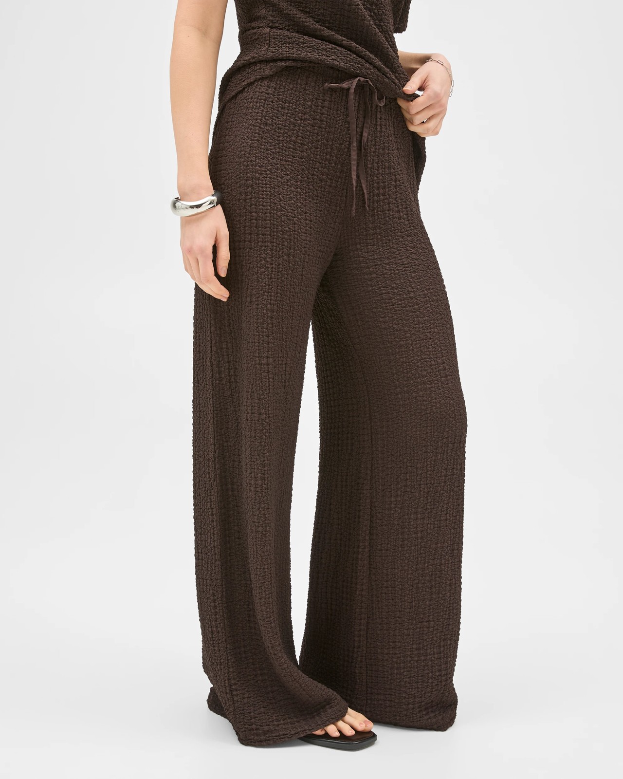 Lily Loves Textured Straight Leg Pants - Truffle 5 of 5