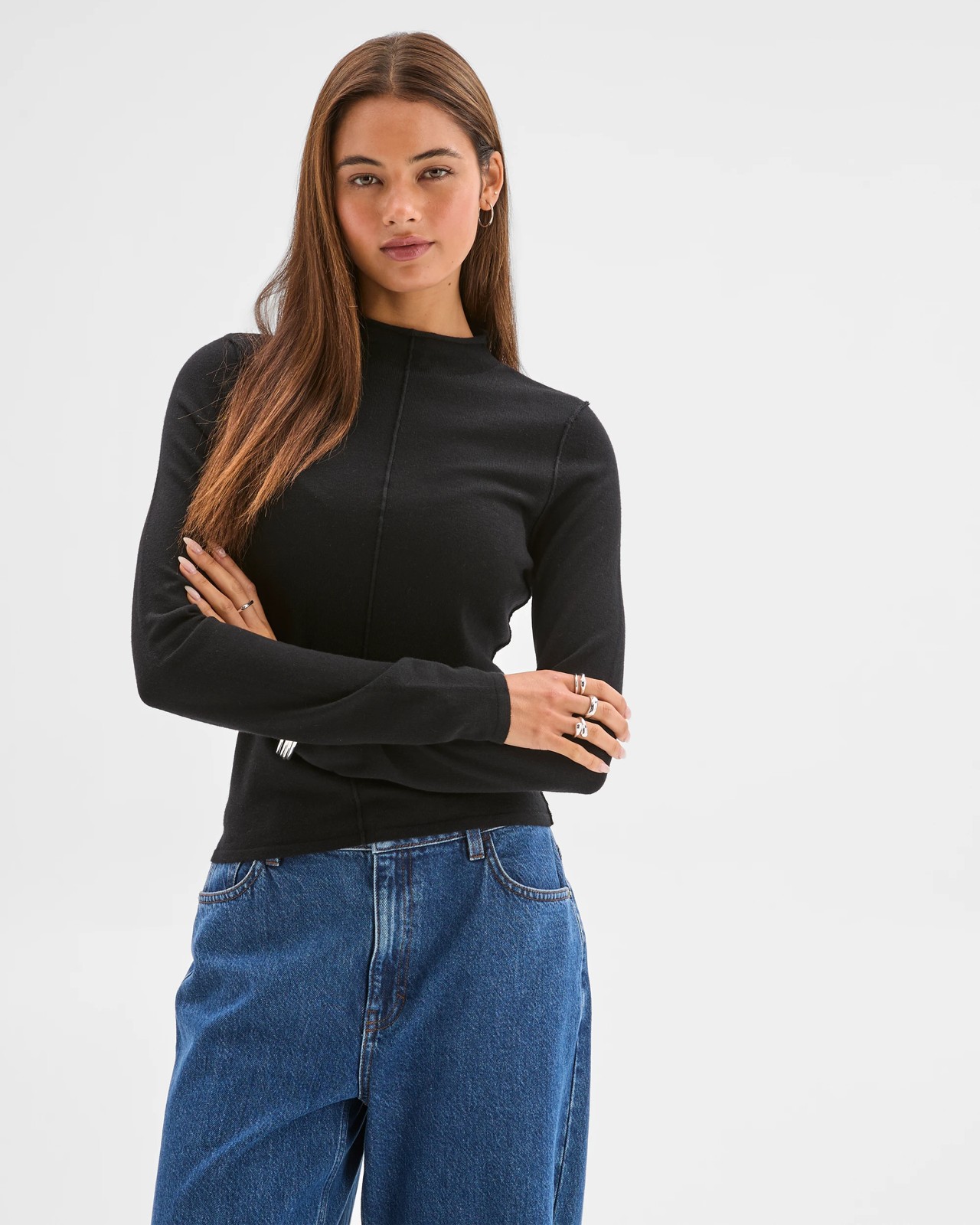 Lily Loves Exposed Seam Skivvy Top - Black 5 of 6