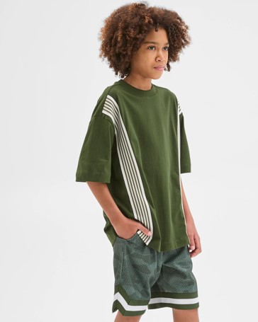 Australian Cotton Oversized Sports Tape T-Shirt