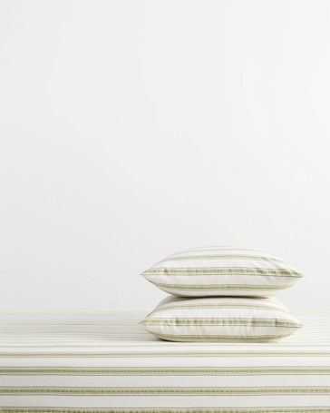 Arlo Stonewash Cotton Stripe Fitted Sheet