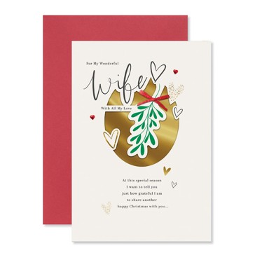 Wife Mistletoe Christmas Card - Hallmark