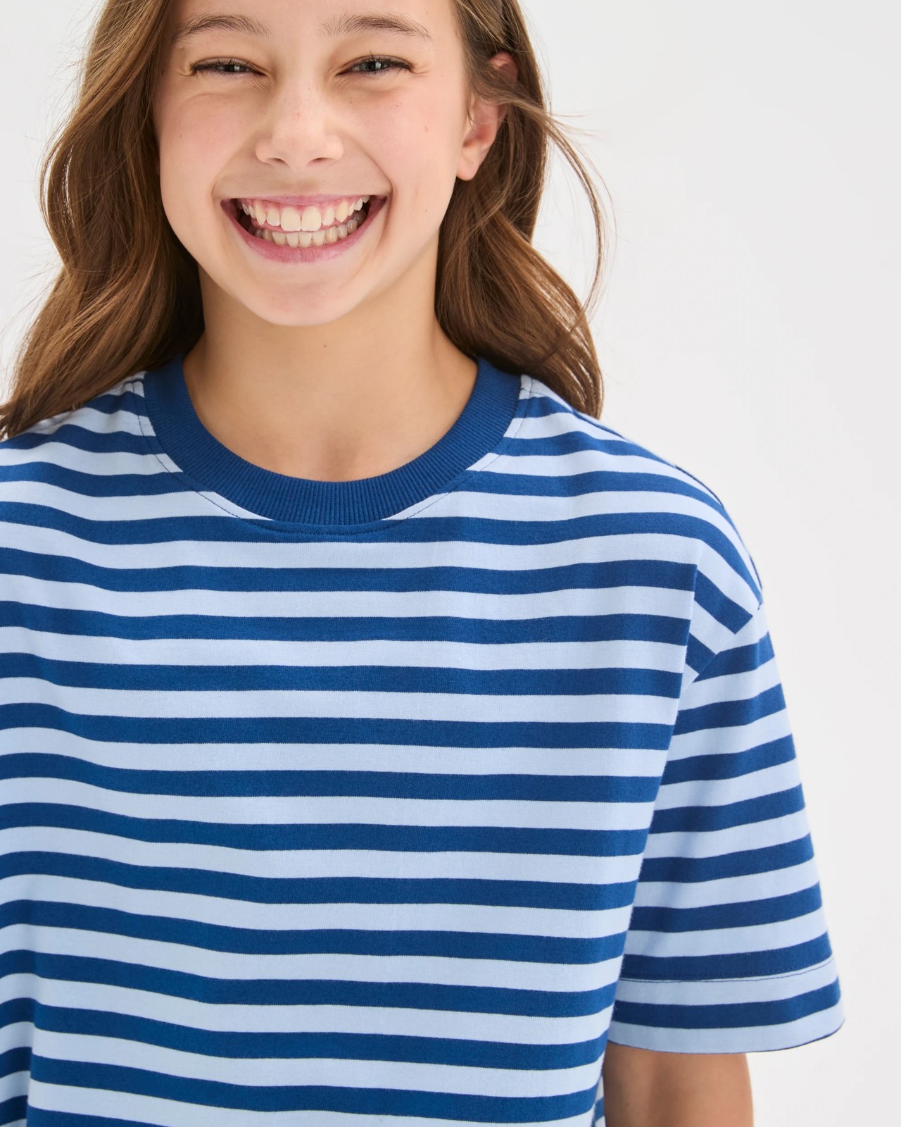 Organic Cotton Heavyweight Oversized T-Shirt - Blue / Stripe 3 of 6