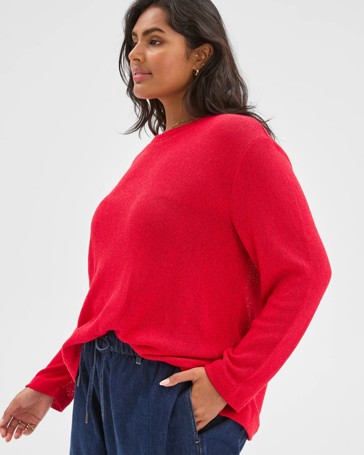 Plus Size Australian Cotton Blend Textured Jumper