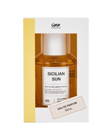 OXX Fragrance Sicilian Sun Eau De Parfum 50ml, Bergamot - Lemon and Black Tea