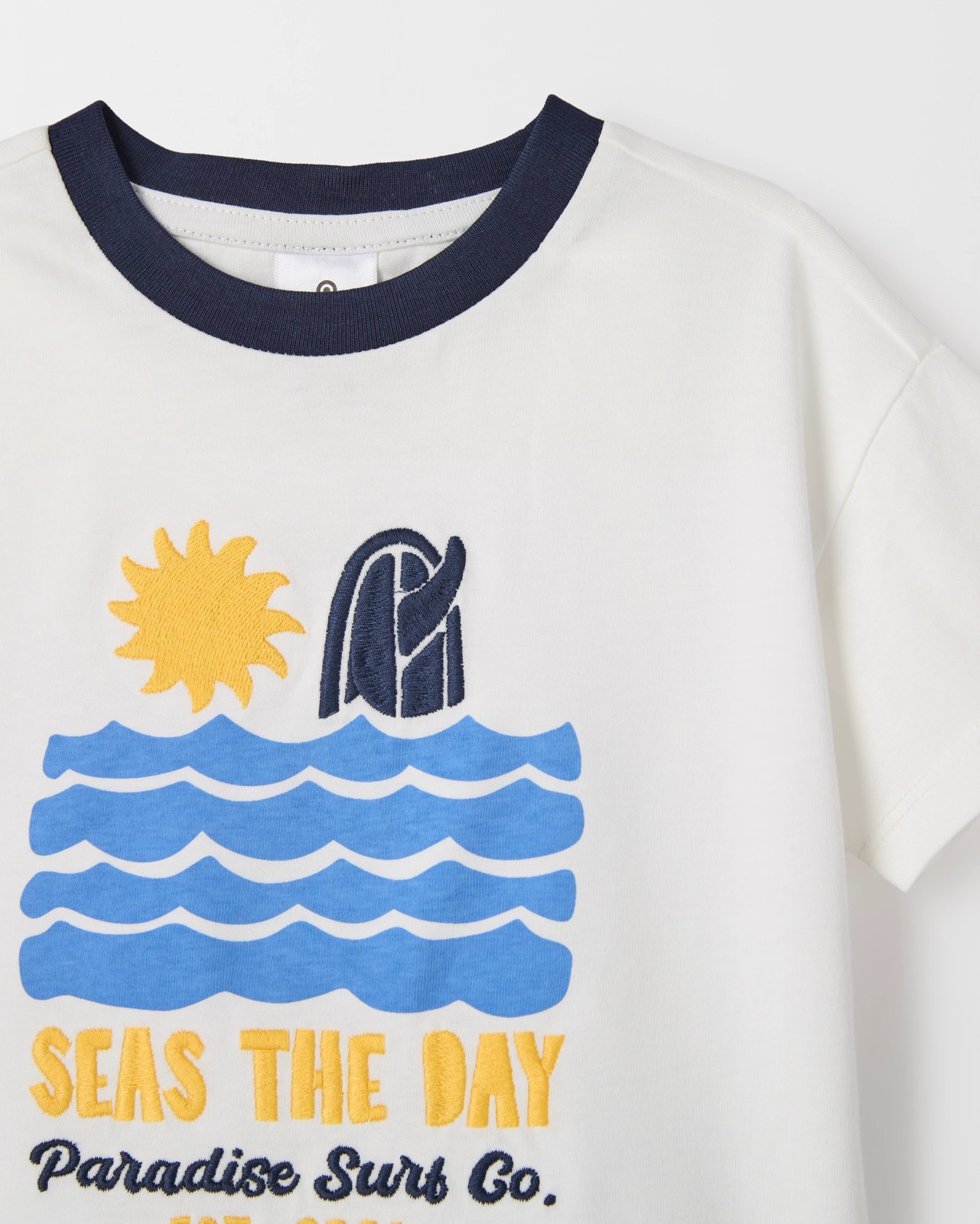Baby Organic Cotton T-Shirt & Trackpants 2 Piece Set - Seas The Day Cloud Dancer 5 of 6