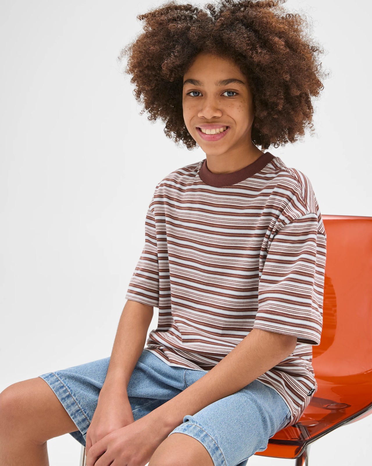 Australian Cotton Oversized Striped T-Shirt - Multi 2 of 6