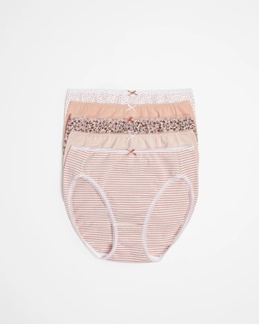 5 Pack Cotton/Elastane High Cut Briefs