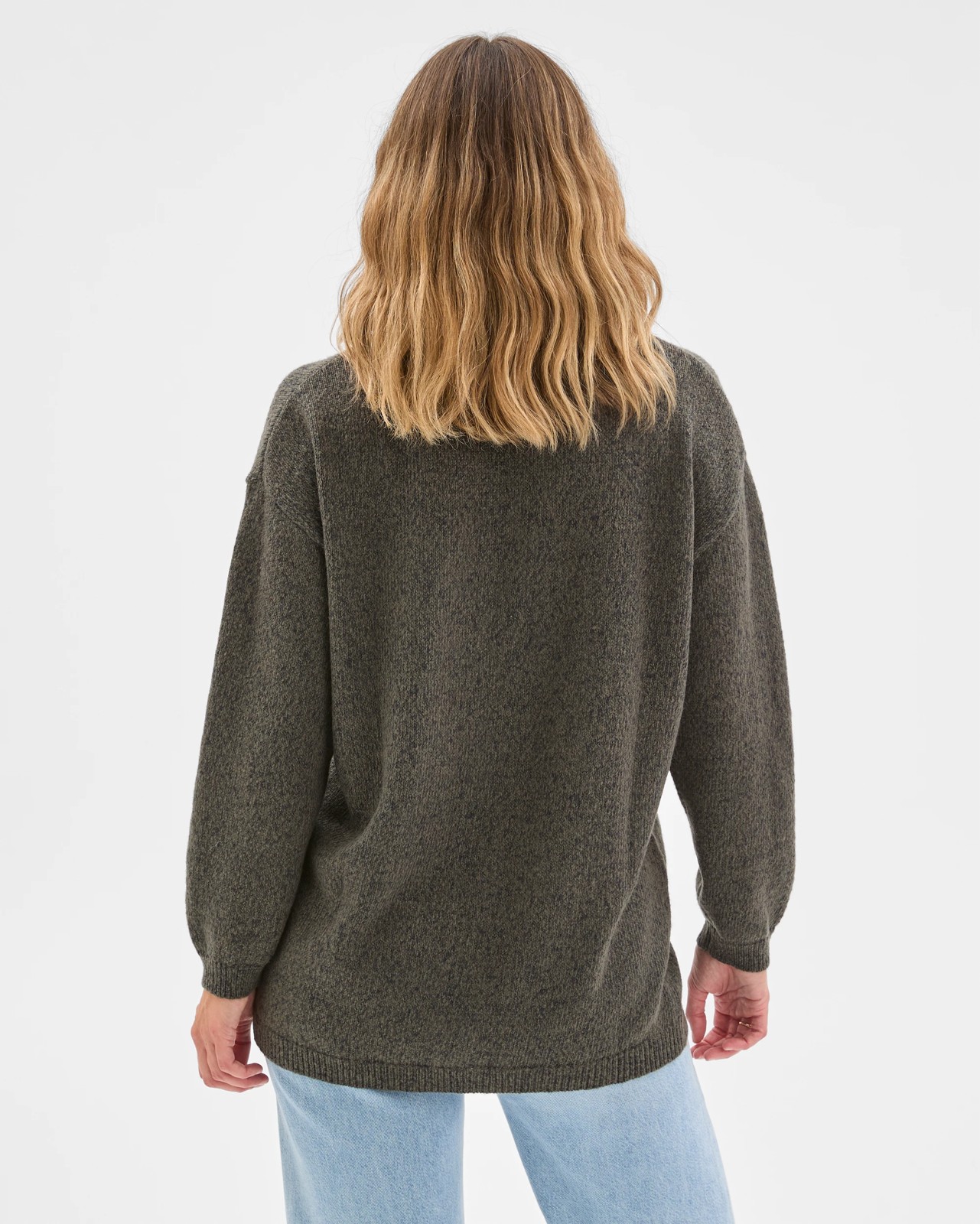 Twist Slub Grandpa Cardigan - Oregano Marle 6 of 6