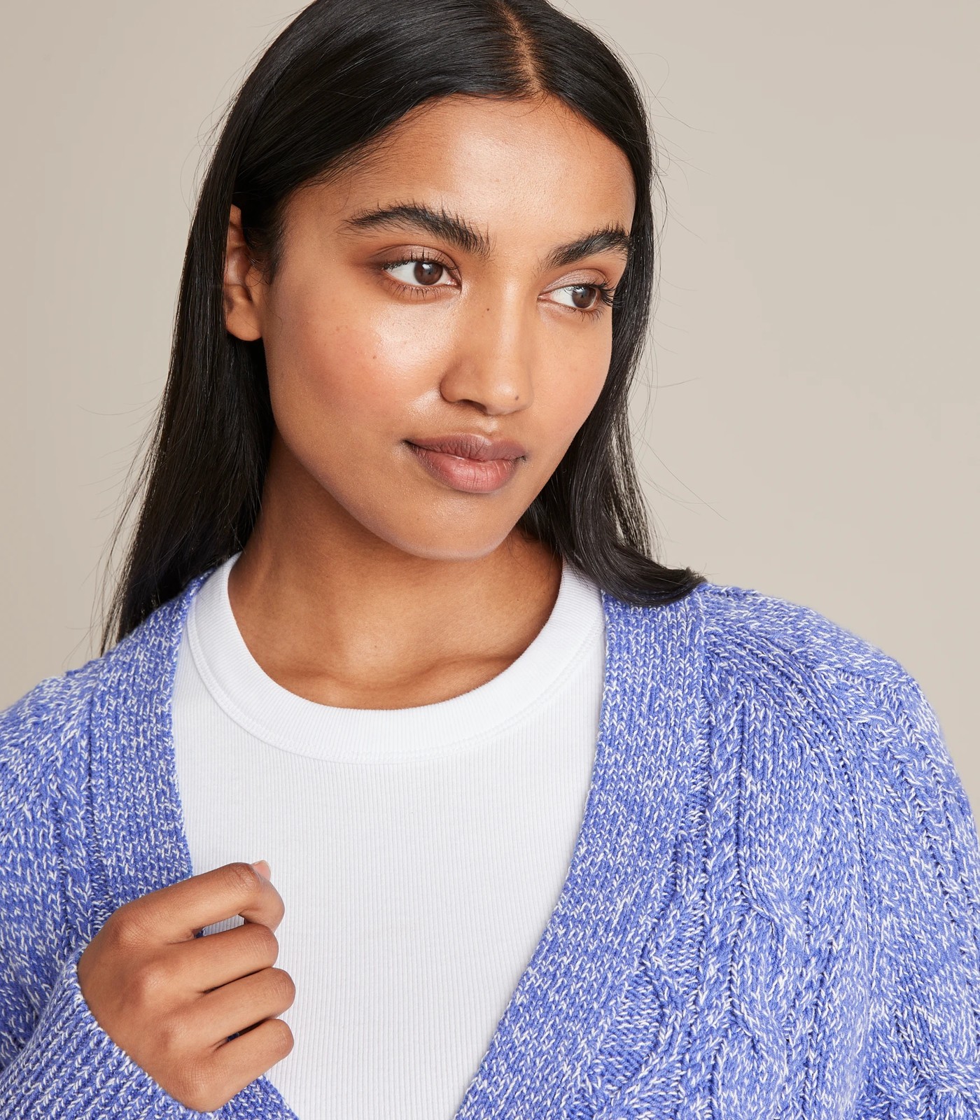 Australian Cotton Cable Knit Crop Cardigan 4 of 6