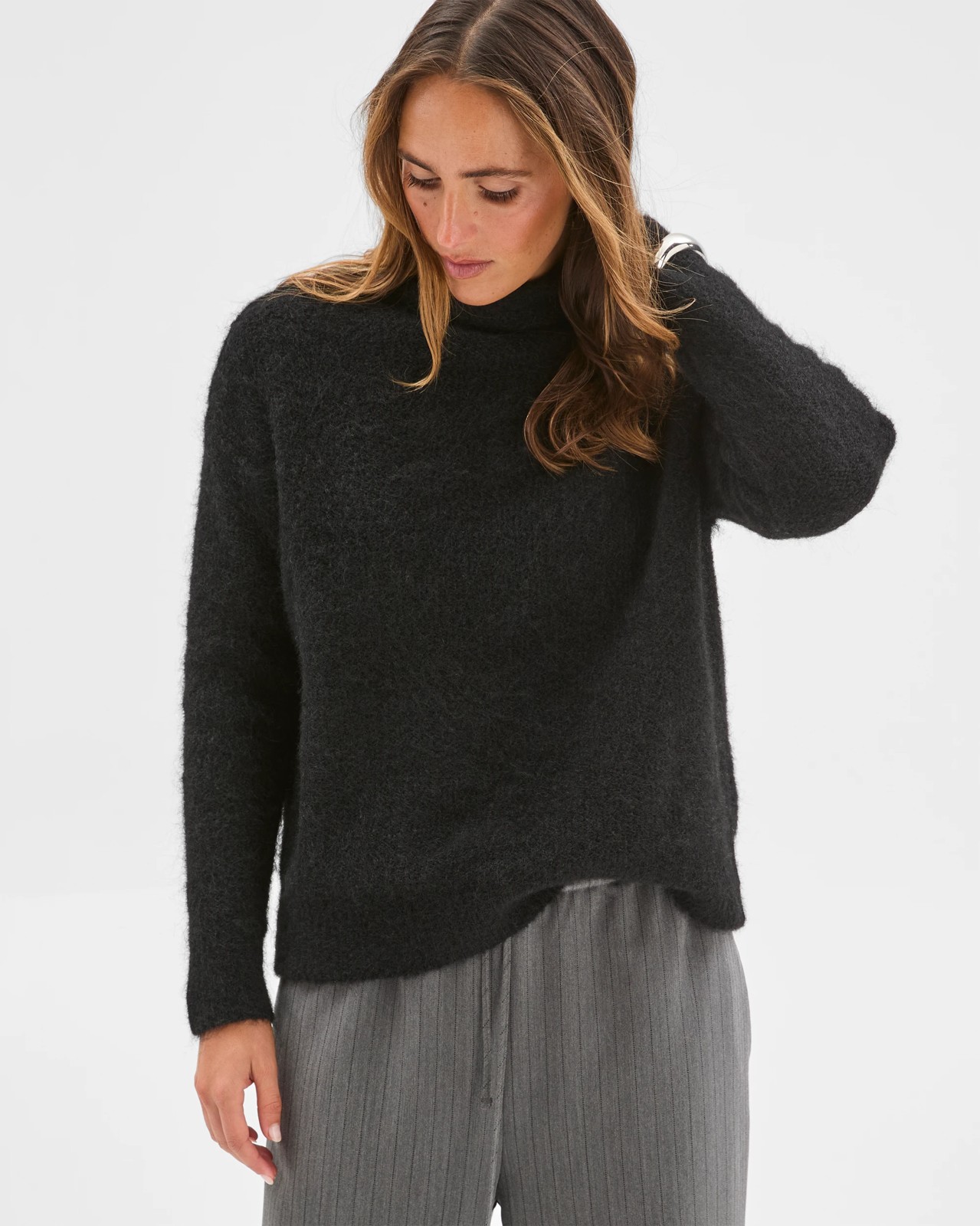 Preview Plush Mock Neck Jumper - Black 3 of 6