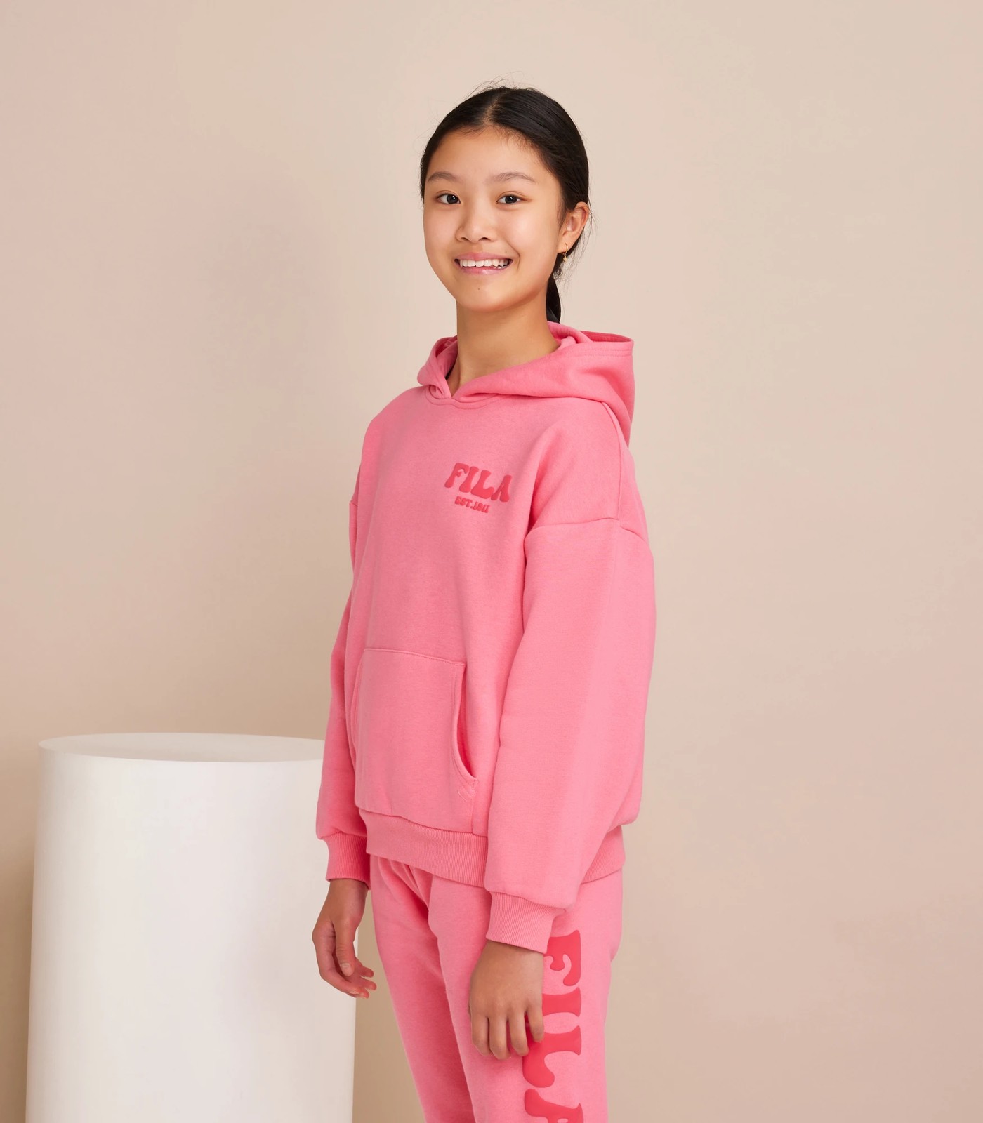 Baby pink best sale fila hoodie