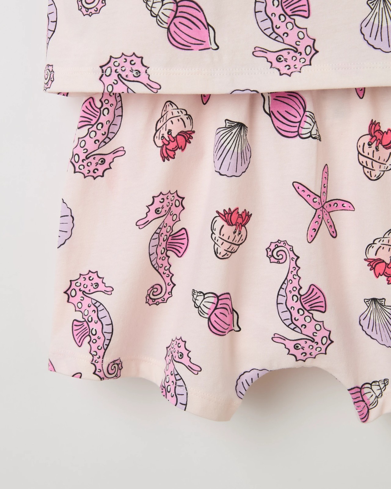 Bonds Younger Girls Sleep Set - Pink Seaside Horses 3 of 4