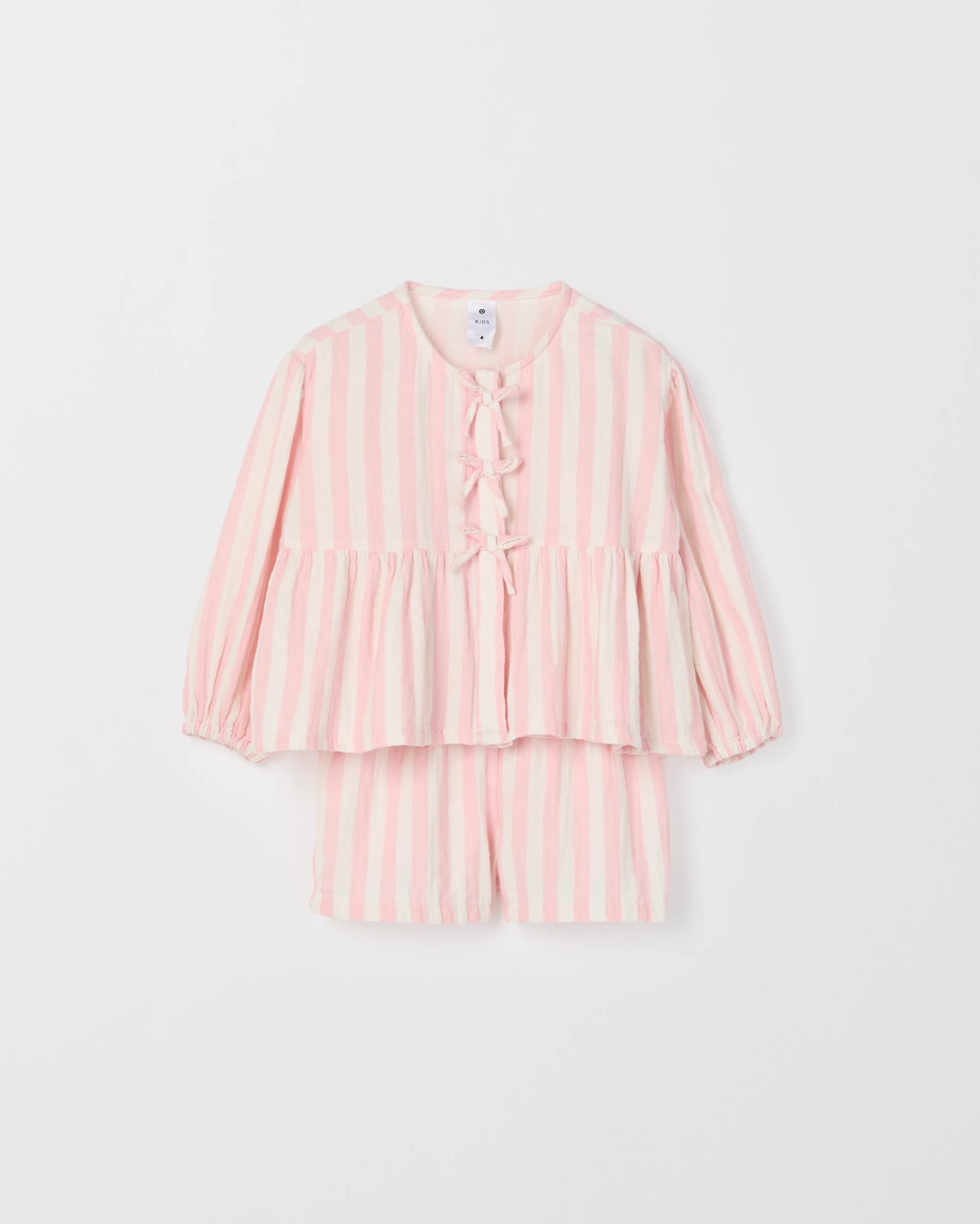 Woven Top and Shorts 2 Piece Set - Pink Stripe 5 of 5