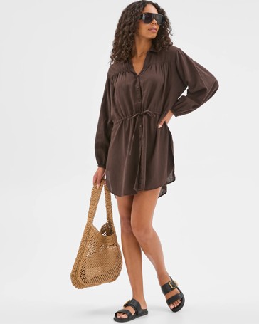 Resort Australian Cotton Blend Swim Over Shirt