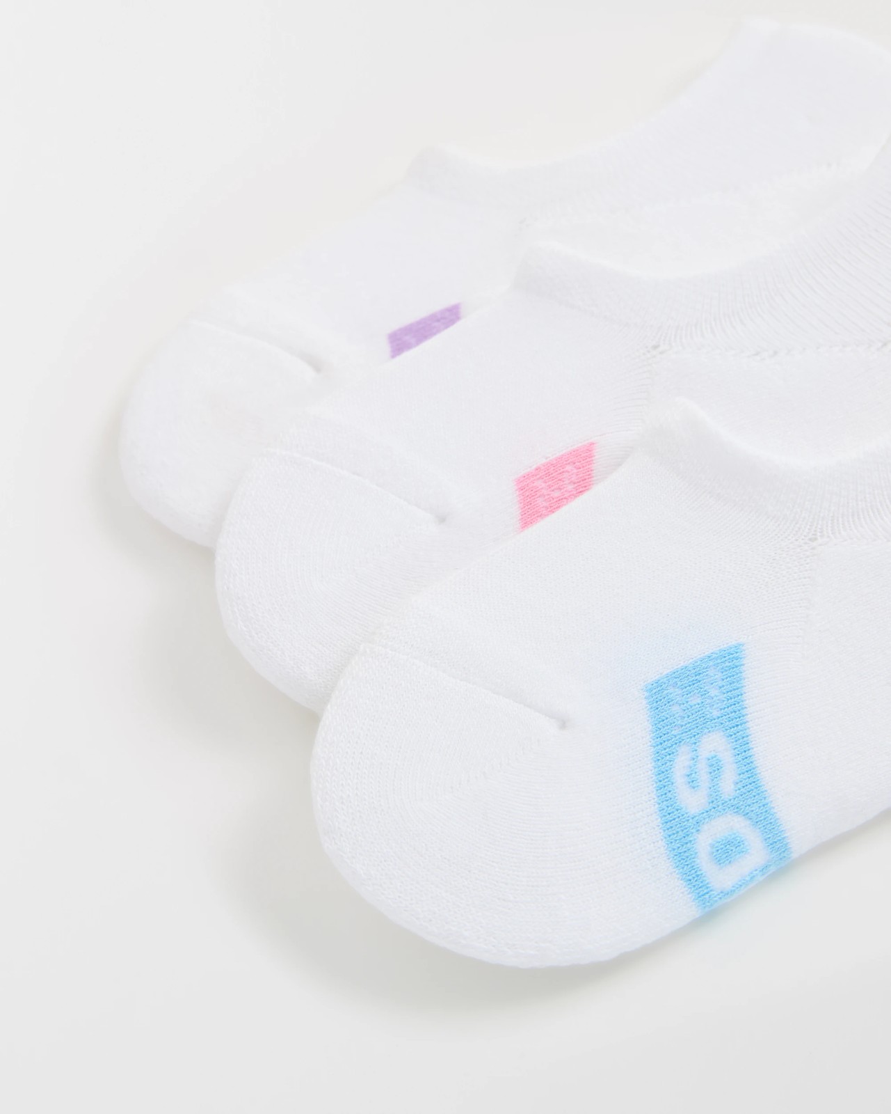 Women's Cotton Blend Cushioned Sneaker Socks 3 Pack - Bonds - White with Blue/Pink/Purple 2 of 3