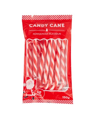 10 Pack Peppermint Flavour Candy Canes 150g