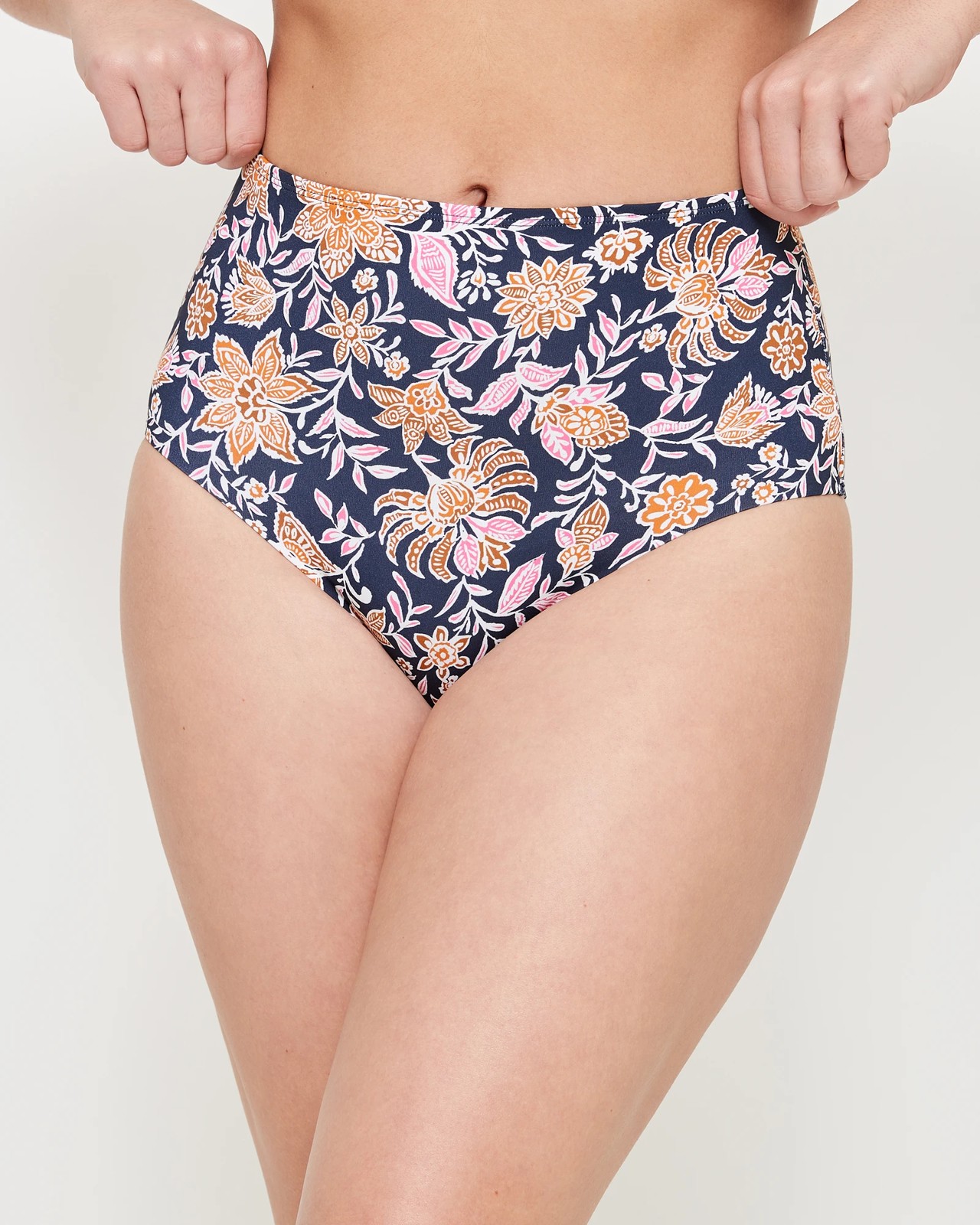 Organic Cotton High Waist Panty - Violette Flower Pattern