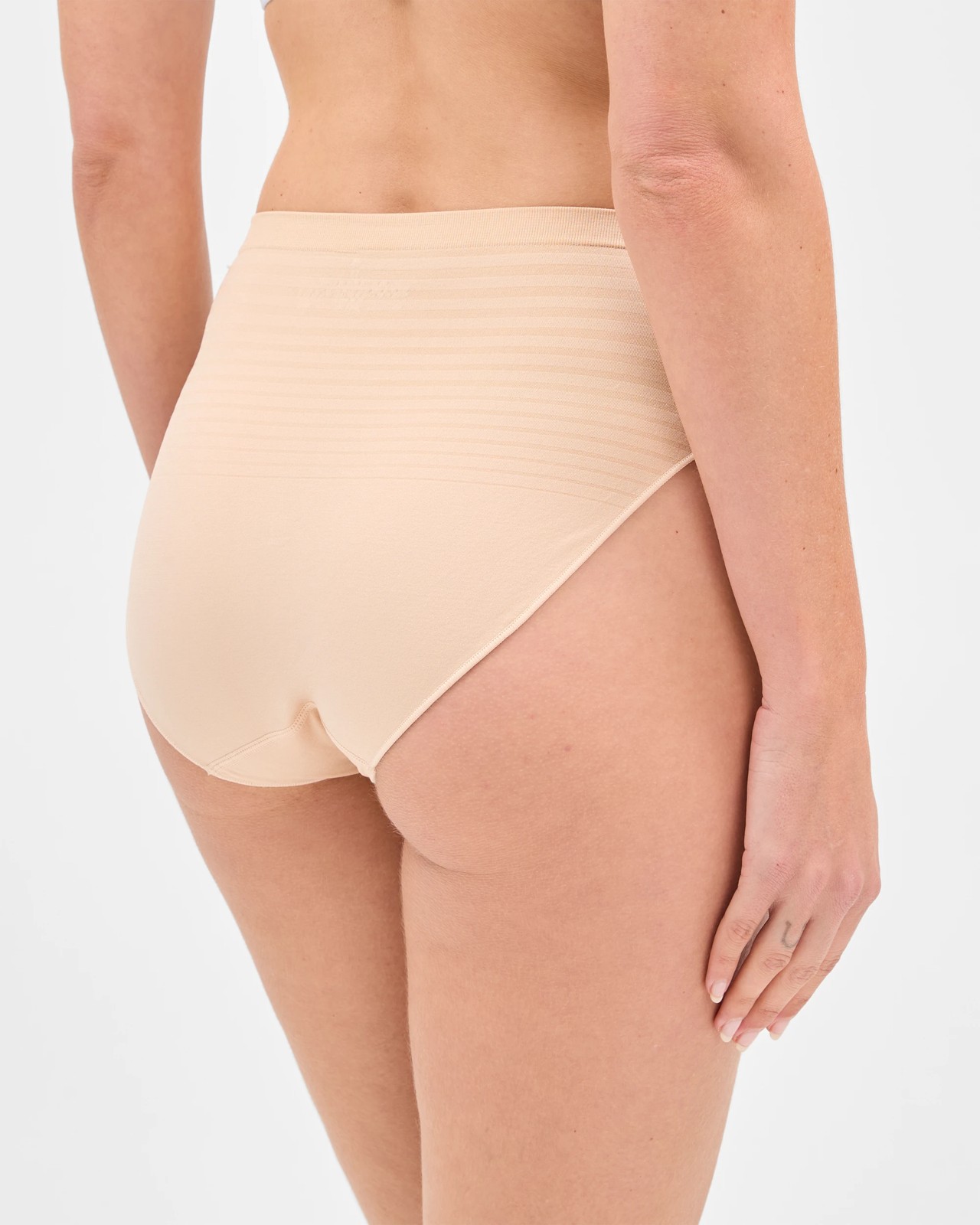 2 Pack Seamfree Matte and Shine High Cut Briefs - Bare Beauty 2 of 4