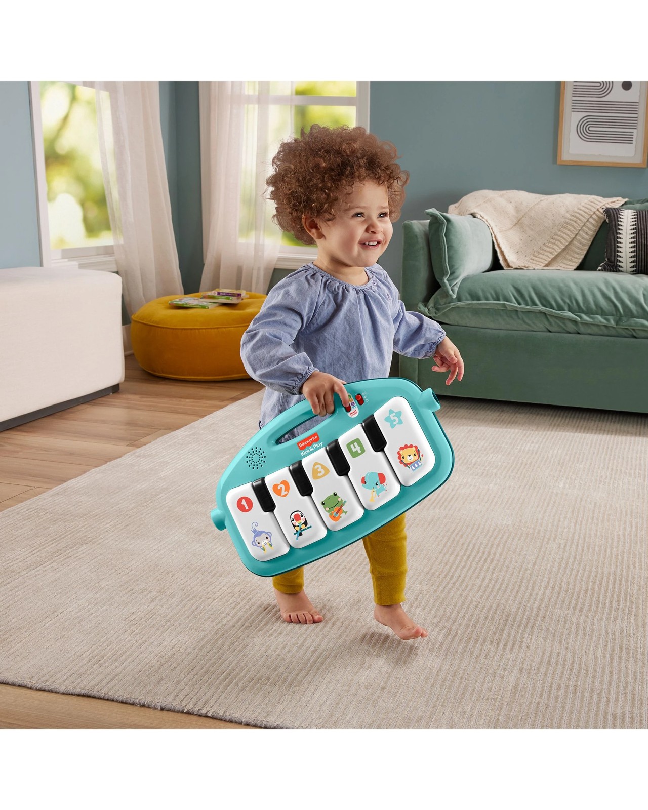 Fisher-Price Glow & Grow Kick & Play Blue Piano Gym 6 of 6
