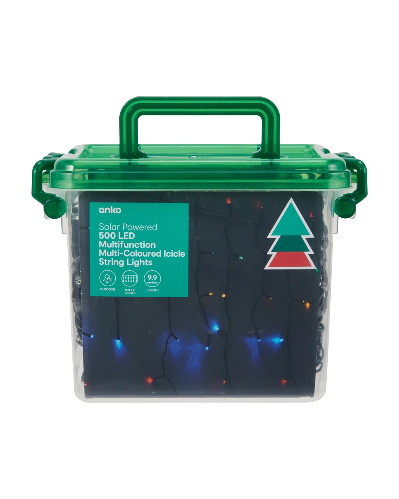 Anko Solar Powered 500 LED Multifunction Multi - Coloured Icicle String Lights 5 of 6