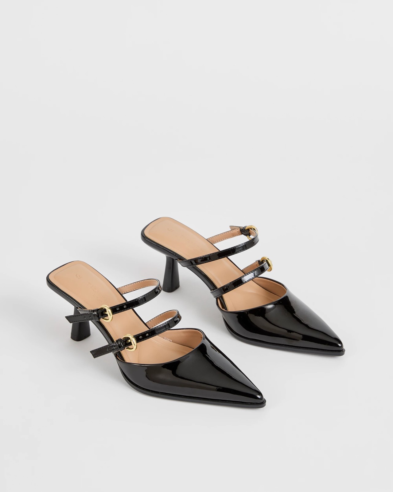 Double Strap High Heel - Nora - Black Patent 2 of 3