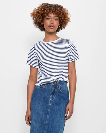 Petites Australian Cotton Crew Slub T-Shirt - Dannii Minogue