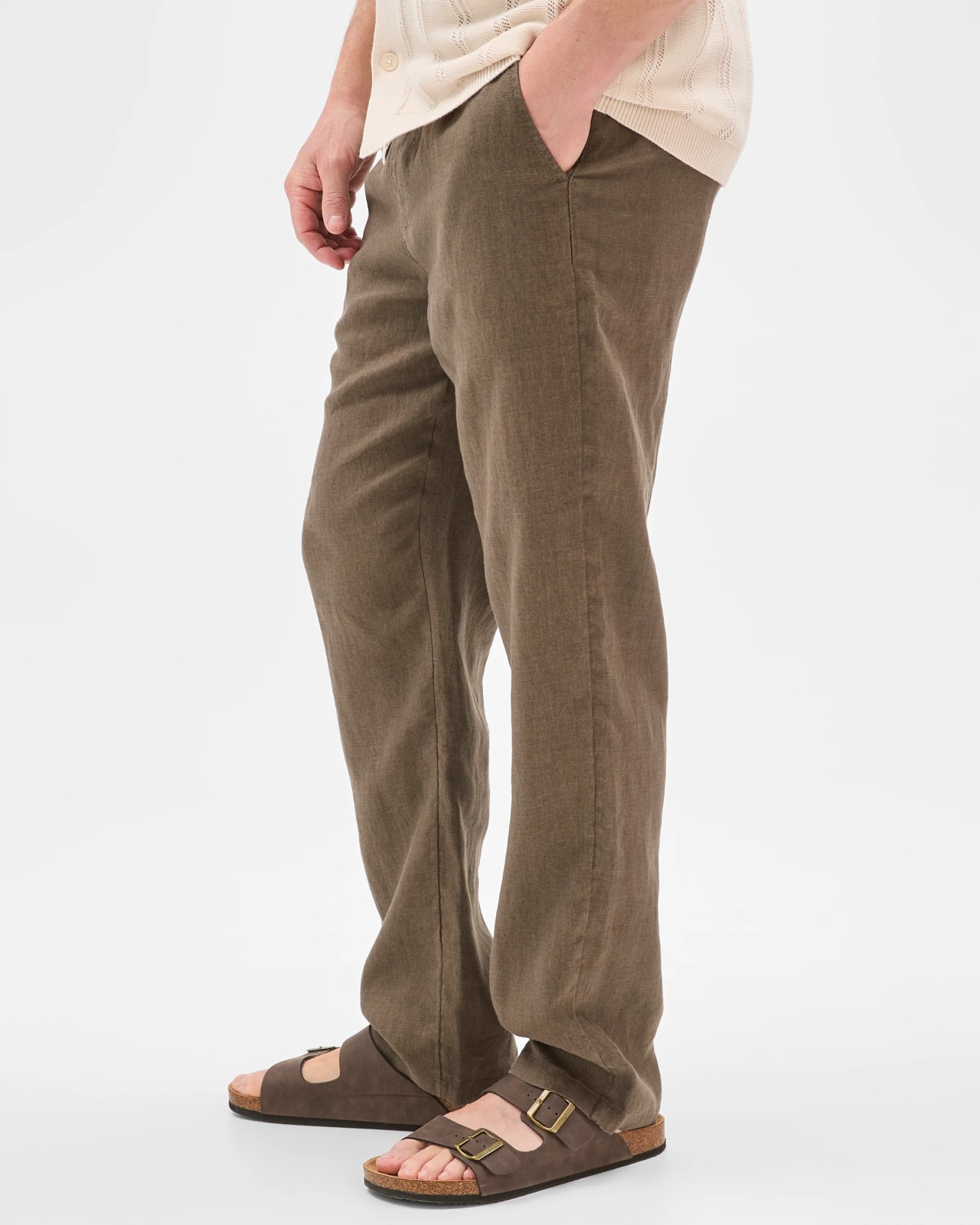 European Linen Full Length Pants - Dark Falcon 3 of 6