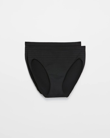 Womens Seamfree Matte and Shine High Cut Briefs 2 Pack