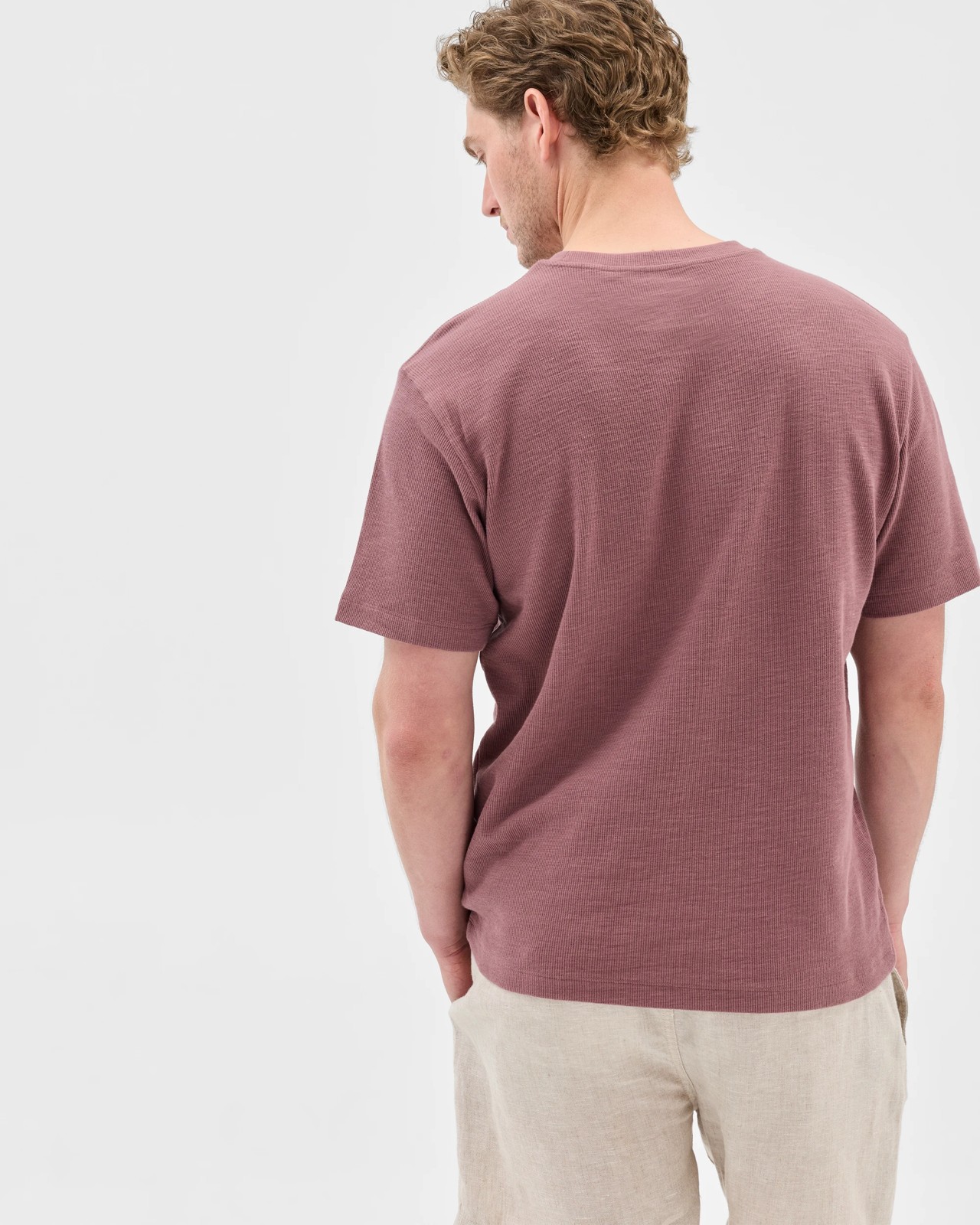 Australian Cotton Fashion Textured T-Shirt - Rose  3 of 5