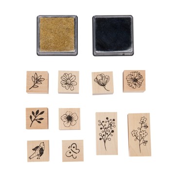 Wooden Stamp Set, Bloom - Anko
