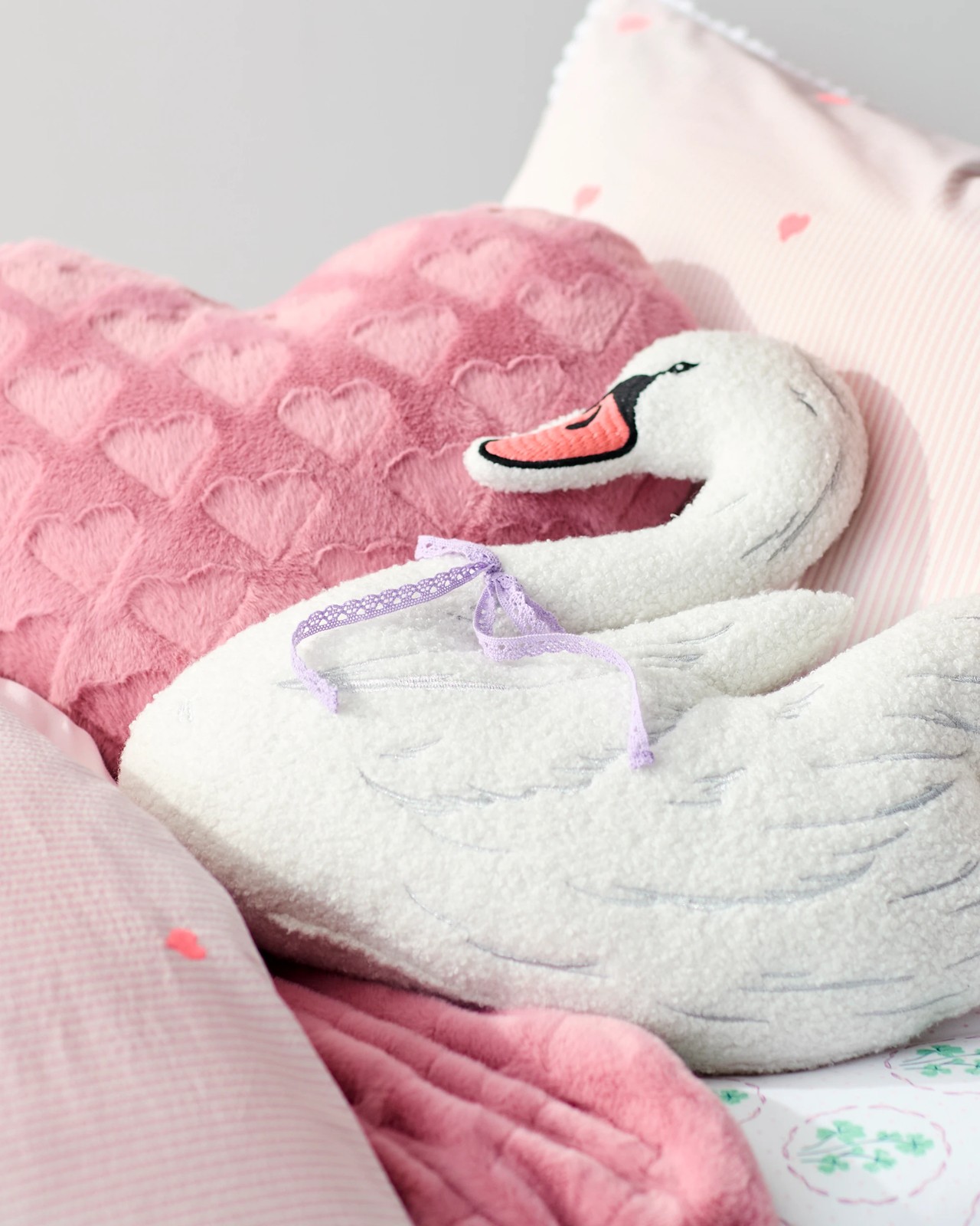 Brooke Embroidered Hearts Cotton Quilt Cover Set 3 of 6
