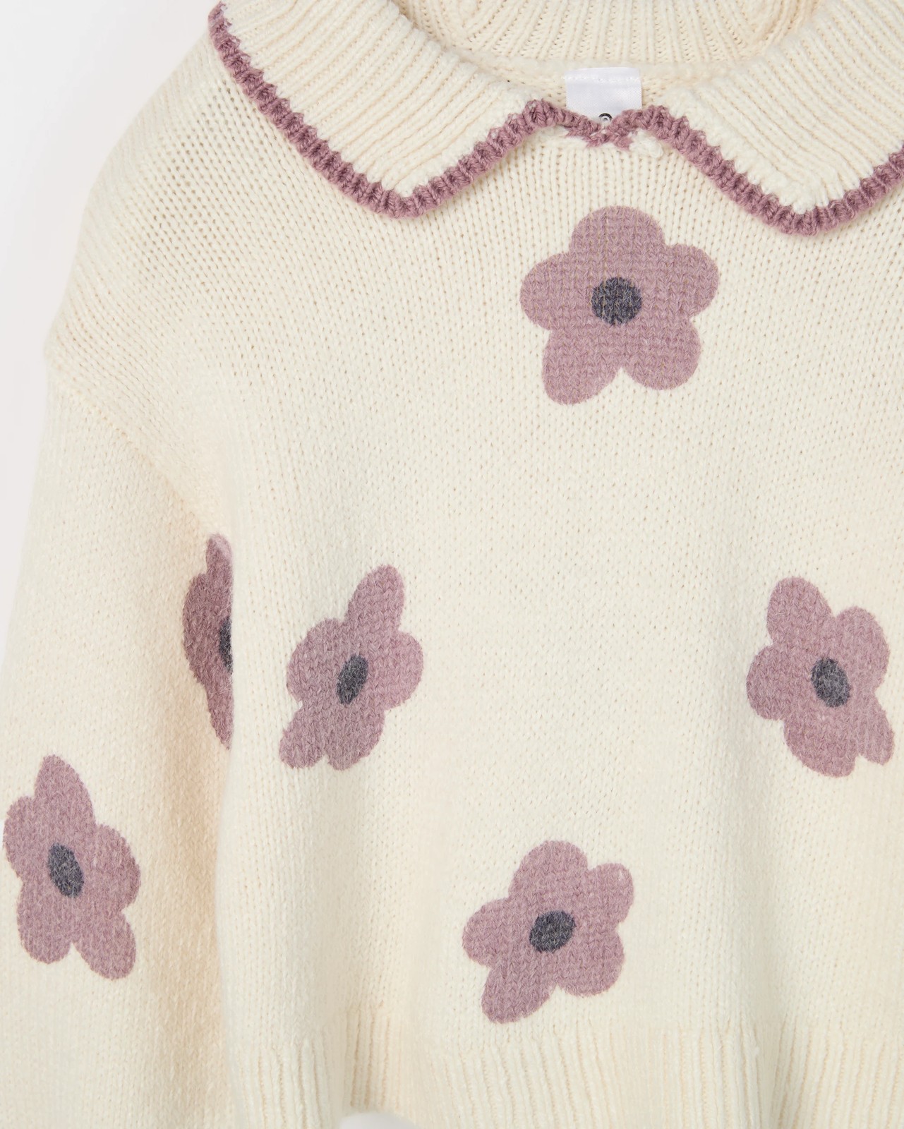 Long Sleeve Knit Jumper - Floral AOP Cream 2 of 2