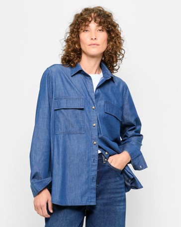 Long Sleeve Washed Utility Shirt