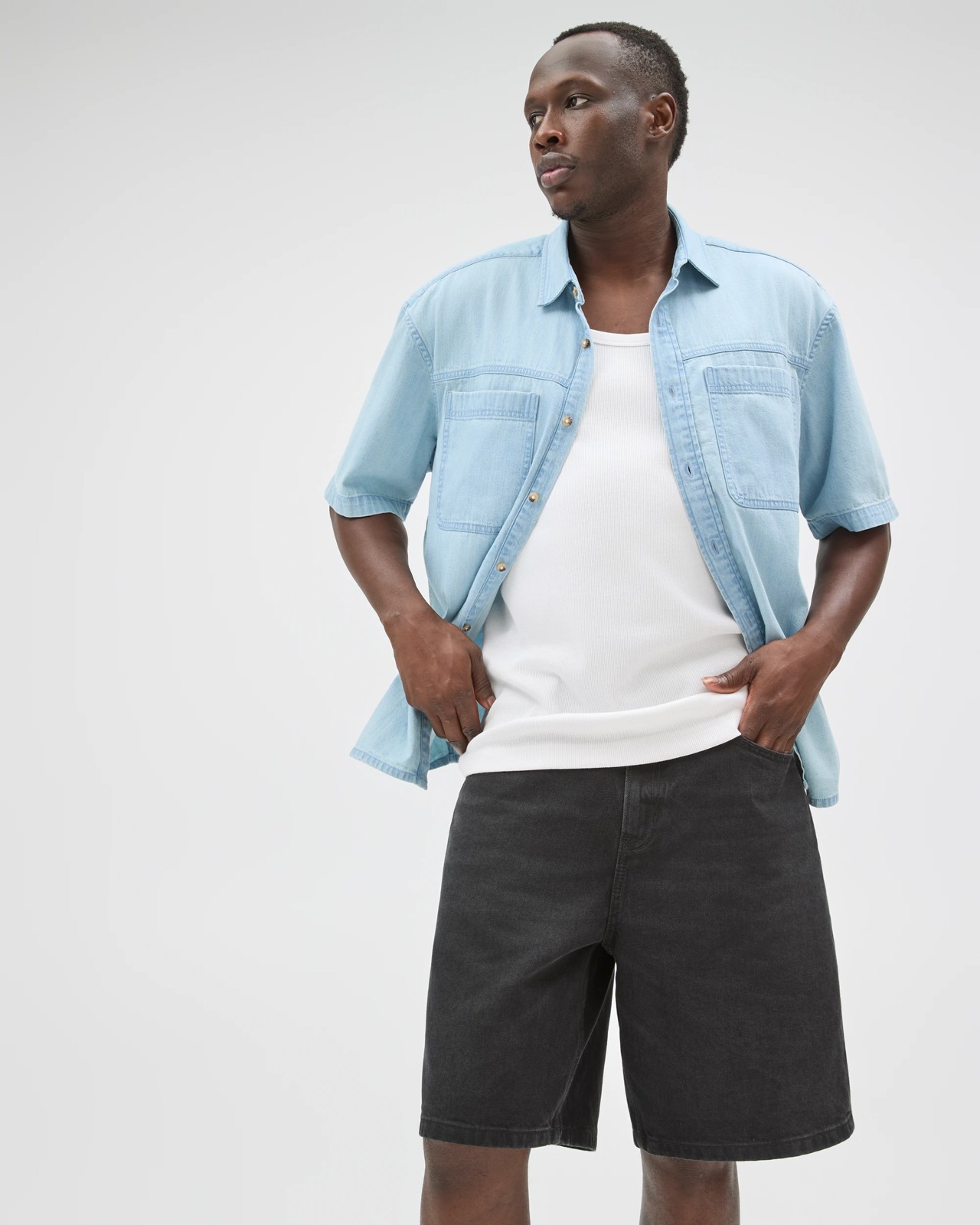 Commons Plain Boxy Fit Denim Shirt 3 of 5
