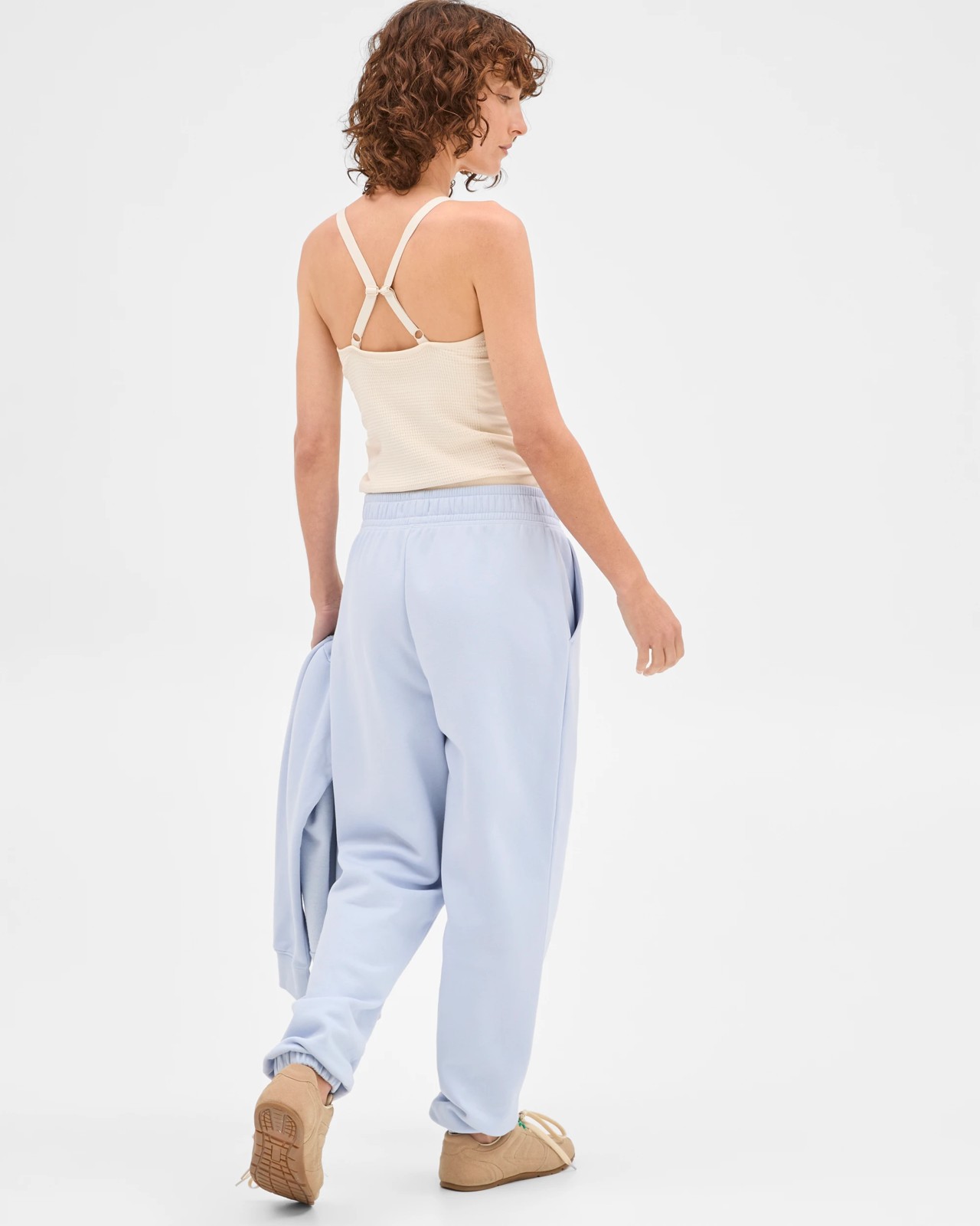 Active Australian Cotton Blend Fleece Trackpants - Ice Blue/Pintuck 6 of 6